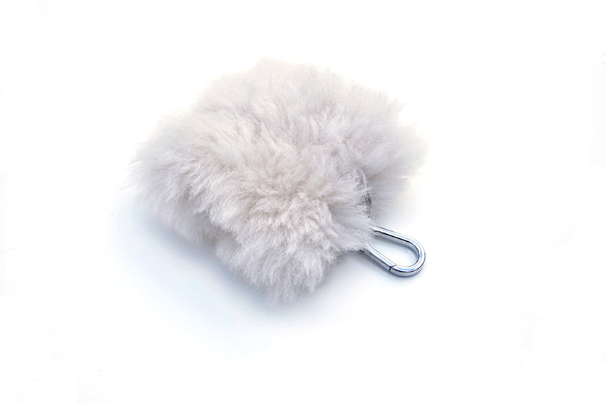 White Sheepskin Key Holder